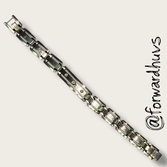 Stainless Steel Men’s 316L Bracelet Marked 10K WGD with 3 Authentic Diamonds - Picture 6 of 14